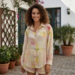 Co ordset with matching shorts Tie n die printed