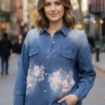 Floral Embroidered Denim Shirt